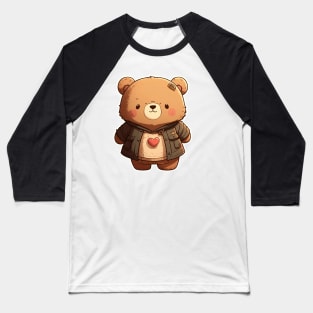Cute Bear Cartoon Adventurer Adorable Kawaii Animal Baseball T-Shirt